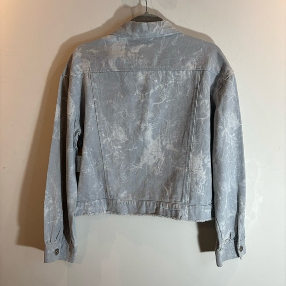 DARLING Sz S Influence Jacket in Silver Blue Light Wash Bleach Splatter NEW - Picture 7 of 10